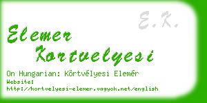 elemer kortvelyesi business card