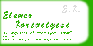 elemer kortvelyesi business card